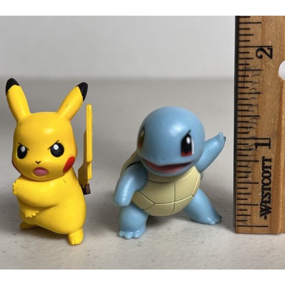Pokemon Squirtle Pikachu Mini Figure Tomy Nintendo Toy Collectible Anime 1.5" - Picture 3 of 16